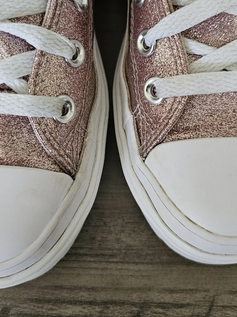 Converse Pink Rose Glitter High-Top Platform Sneakers Chuck Lugged Girls 2